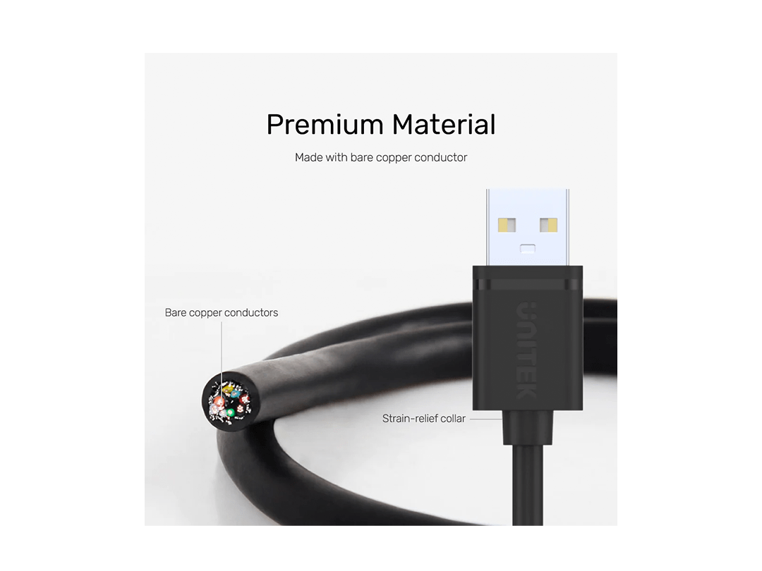 Unitek USB 2.0 to USB-A Data Cable 1.5M in Qatar Unitek USB 2.0 to USB-A Data Cable 1.5M in Qatar